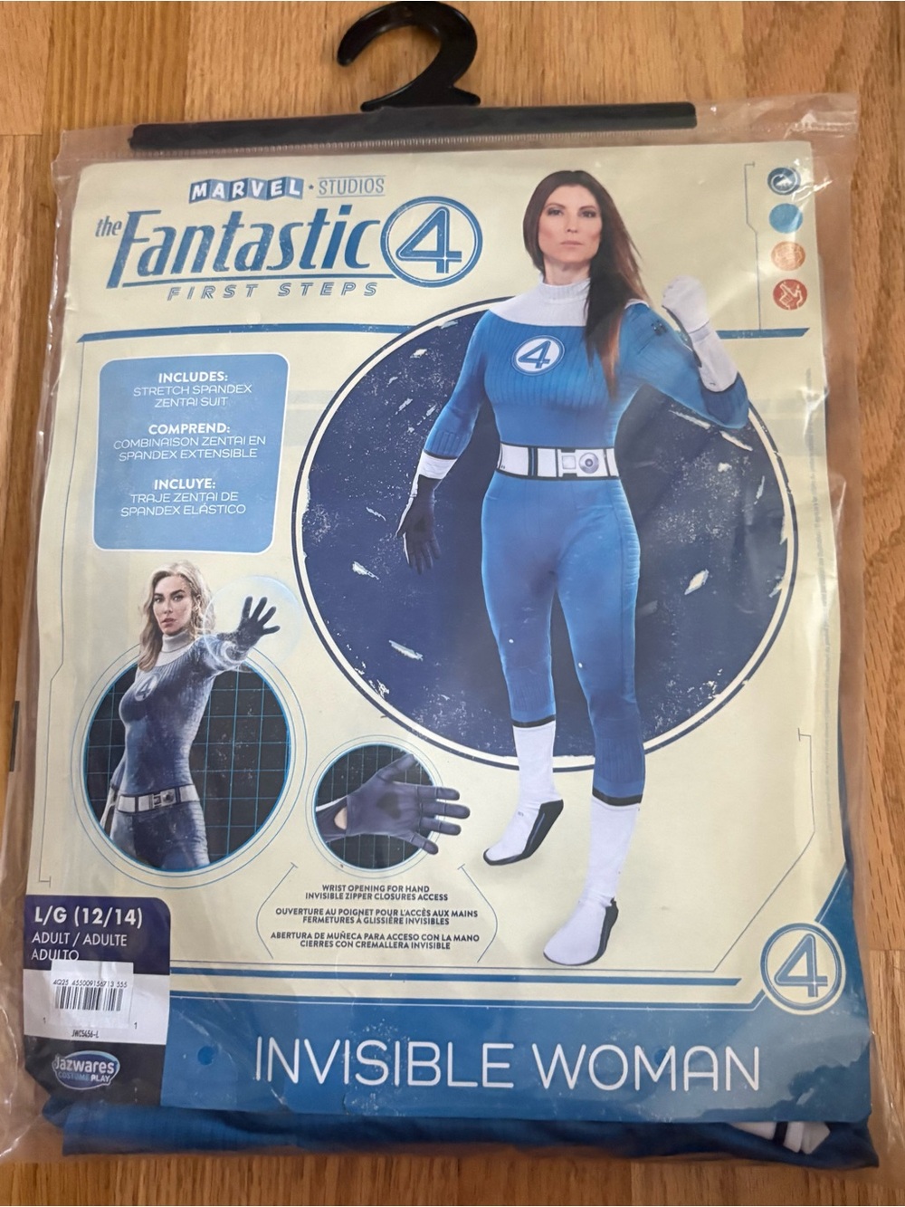 Marvel Fantastic Four Invisible Woman Costume - Blue NEW Large 12 14 Halloween